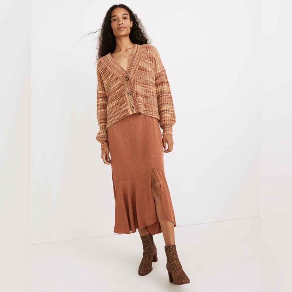 Madewell High-Low Skirt in Rich Rust size 6